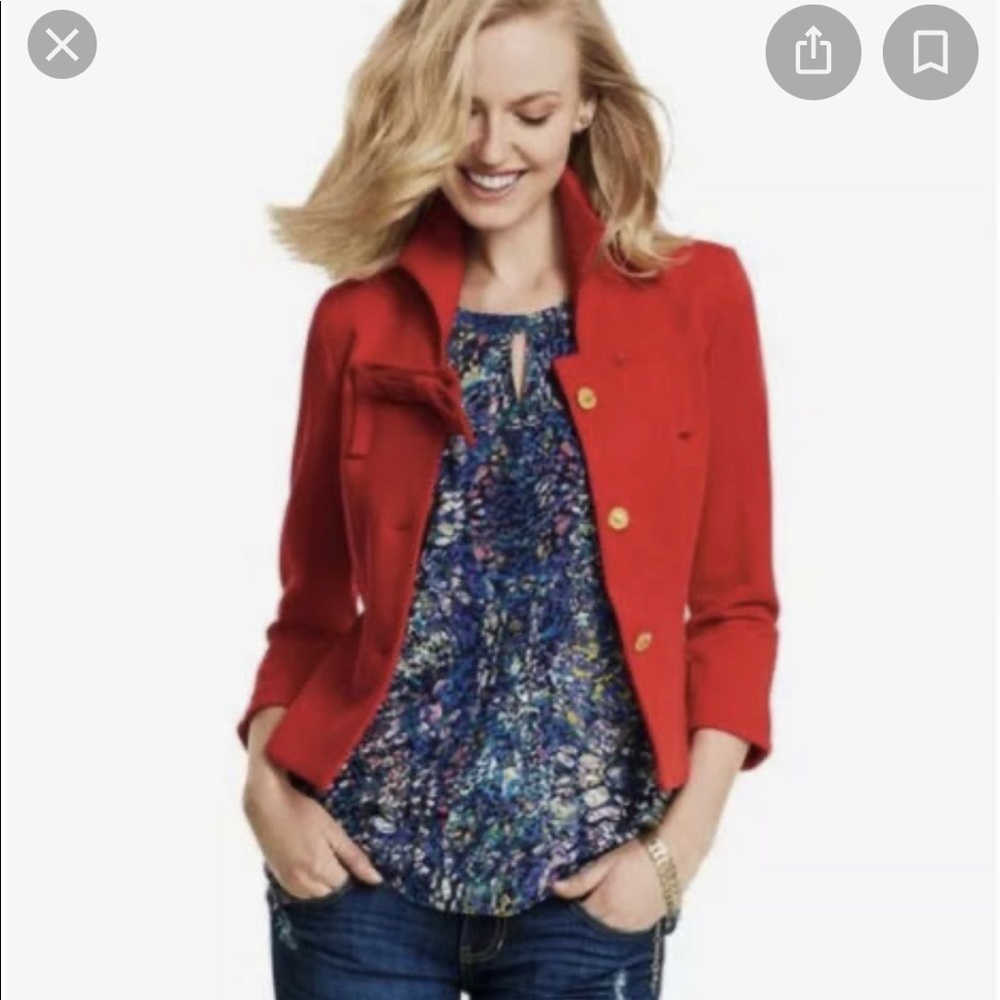 CAbi Beau jacket red lined size 6
